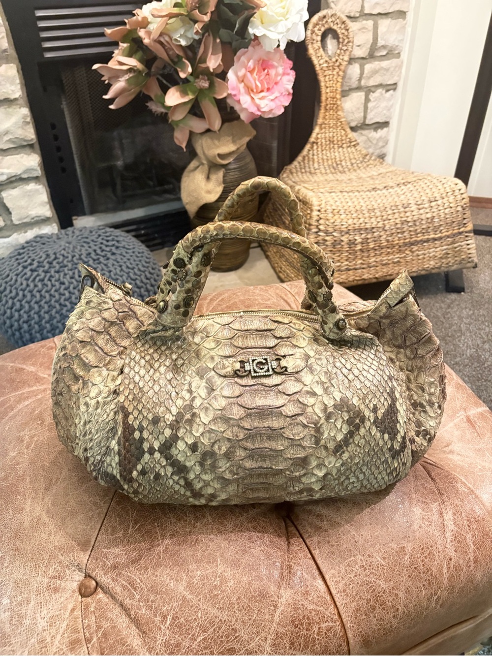 Vintage Ghibli genuine python bag